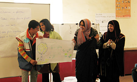 VIPP being used to facilitate a planning workshop of Afghan Red Crescent Volunteers held in Herat, Western Afghanistan
