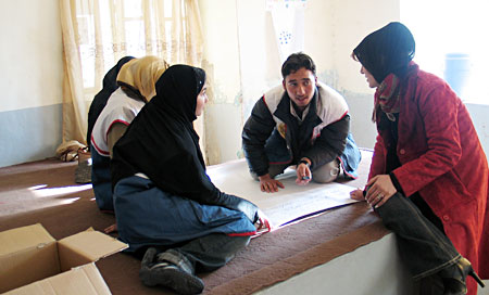 VIPP being used to facilitate a planning workshop of Afghan Red Crescent Volunteers held in Herat, Western Afghanistan