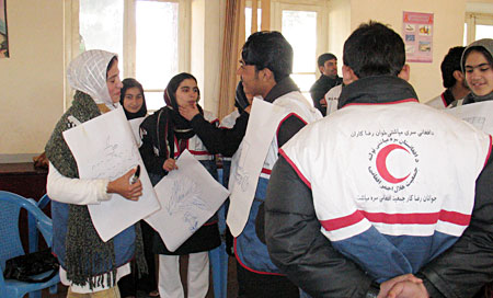 VIPP being used to facilitate a planning workshop of Afghan Red Crescent Volunteers held in Herat, Western Afghanistan